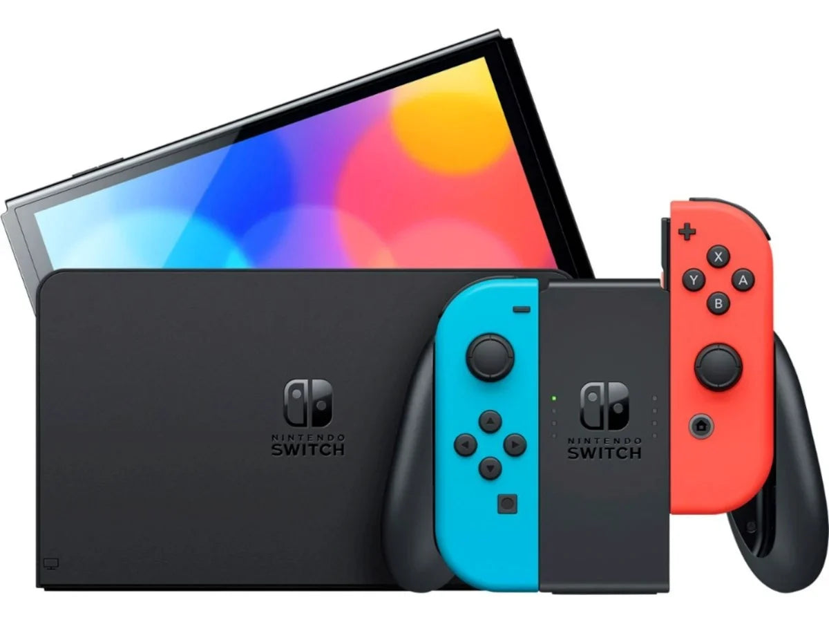 Nintendo Switch Gaming Console with Neon Blue and Neon Red Joy‑Con - Play at Home and On-the-Go