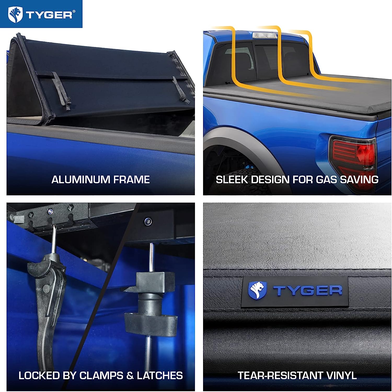 Tyger Auto T3 Soft Tri-fold Truck Bed Tonneau Cover Compatible with 2015-2024 Ford F-150 | 6.5' (79") Bed | TG-BC3F1042