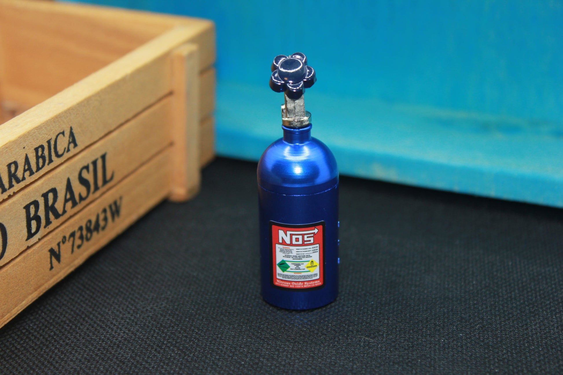 Ultimate Car Enthusiast Combo: Turbo Keychain & NOS Bottle Air Freshener - Fast Shipping from Joplin, MO Blue